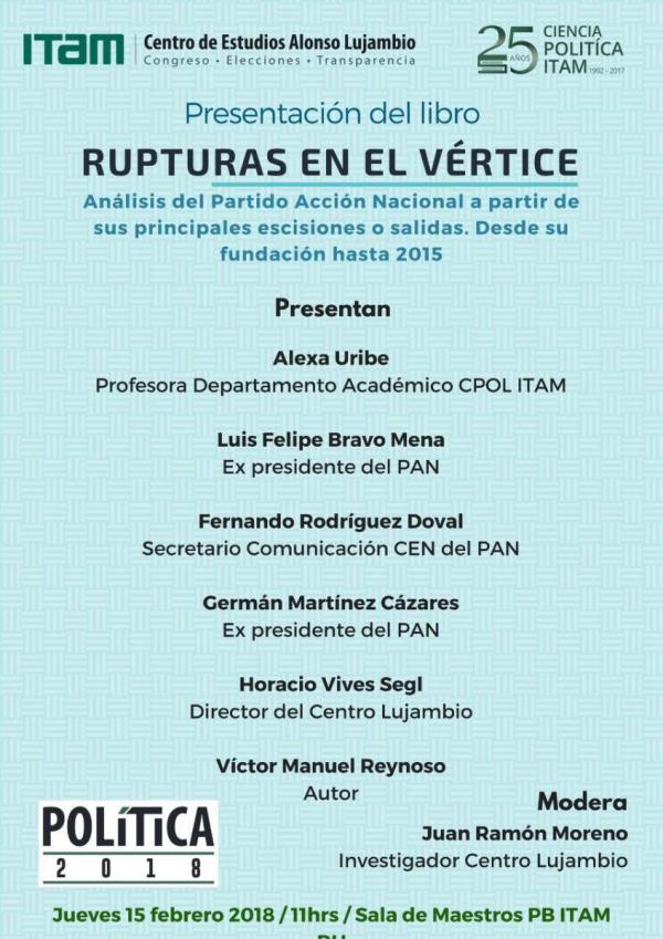 Presentación del libro "Rupturas en el vértice"